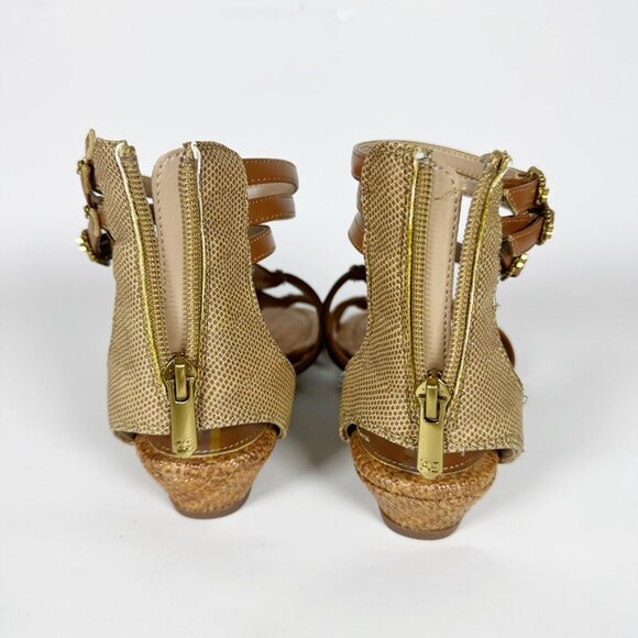 Sam Edelman Danica Gladiator Wedge Sandal Boho Woven Strappy Beaded Ankle Strap - Picture 8 of 12